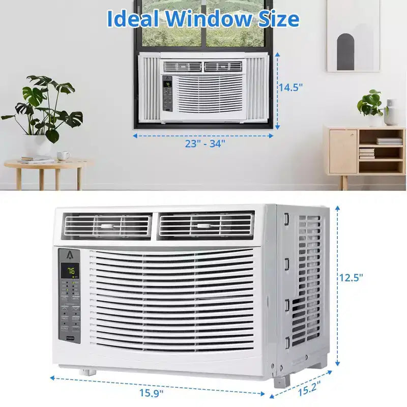 Climatiseurs de fenêtre de 6000 BTU - Jusqu'à 23 m² - Climatiseur de fenêtre de 115 V avec télécommande
