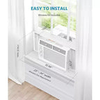 Climatiseur de fenêtre ZAFRO 5 000 BTU, refroidit jusqu'à 14 m², unité de climatisation de fenêtre ultra silencieuse avec commandes mécaniques, 2 vitesses de ventilation