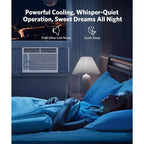 Climatiseur de fenêtre ZAFRO 5 000 BTU, refroidit jusqu'à 14 m², unité de climatisation de fenêtre ultra silencieuse avec commandes mécaniques, 2 vitesses de ventilation