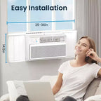 Climatiseur de fenêtre ZAFRO, appareil de climatisation de fenêtre de 12 000 BTU avec télécommande et contrôle par application, rafraîchit les pièces jusqu'à 46,5 m², 6 modes 4 vitesses de ventilation