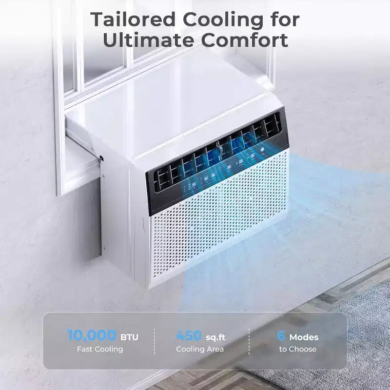 Climatiseur de fenêtre ZAFRO 12 000 BTU, refroidit jusqu'à 51 m², unité de climatisation de fenêtre en U avec 6 modes et minuterie 24h,