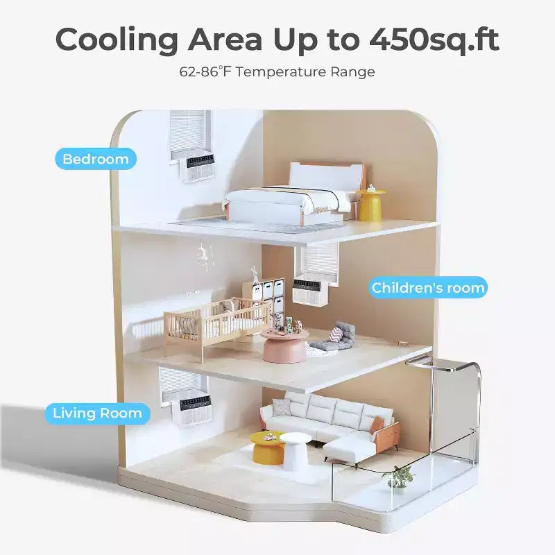 Climatiseur de fenêtre ZAFRO 12 000 BTU, refroidit jusqu'à 51 m², unité de climatisation de fenêtre en U avec 6 modes et minuterie 24h,