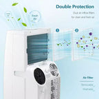 Climatiseur Portable ZAFRO 14 000 BTU, Refroidisseur, Déshumidificateur et Ventilateur 3-en-1, Climatiseur Portable avec Télécommande, Silencieux