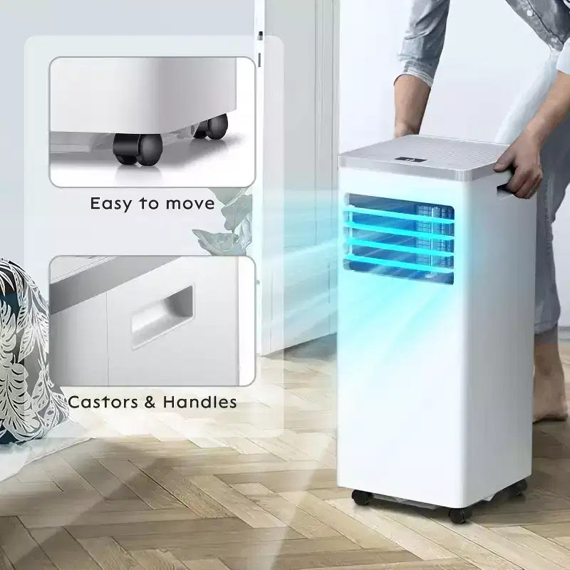 Climatiseur portable 3-en-1 ZAFRO avec télécommande et kit fenêtre, déshumidificateur intégré, mode ventilateur, blanc (8 000 BTU)