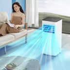 Climatiseur portable ZAFRO, 8000 BTU, 3 modes et vitesses avec télécommande, minuterie 24h pour chambre/bureau, blanc