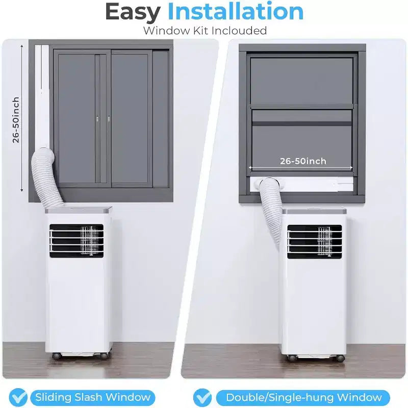 Climatiseur portable ZAFRO, unité de climatisation pour chambre à coucher, garage, camping-car, minuterie 24h/télécommande/2 vitesses/affichage LED