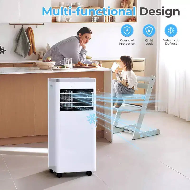 Climatiseur portable ZAFRO, unité de climatisation pour chambre à coucher, garage, camping-car, minuterie 24h/télécommande/2 vitesses/affichage LED