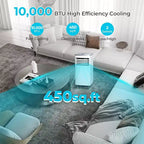 Climatiseur portable ZAFRO, unité de climatisation pour chambre à coucher, garage, camping-car, minuterie 24h/télécommande/2 vitesses/affichage LED