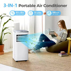 Climatiseur portable ZAFRO, unité de climatisation pour chambre à coucher, garage, camping-car, minuterie 24h/télécommande/2 vitesses/affichage LED