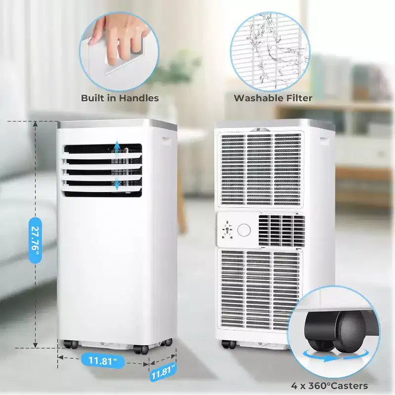 Climatiseur portable ZAFRO, unité de climatisation pour chambre à coucher, garage, camping-car, minuterie 24h/télécommande/2 vitesses/affichage LED