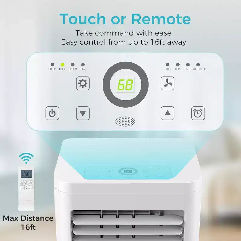 Climatiseurs portables ZAFRO, appareil de climatisation portable avec télécommande, climatiseurs de pièce 4 modes avec affichage numérique