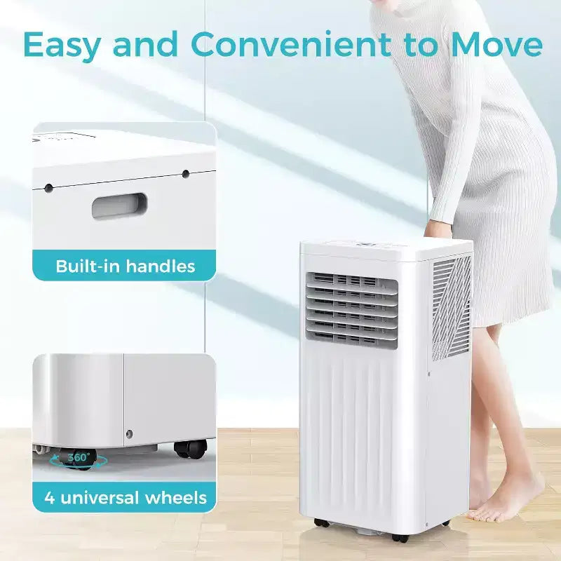 Climatiseurs portables ZAFRO, appareil de climatisation portable avec télécommande, climatiseurs de pièce 4 modes avec affichage numérique