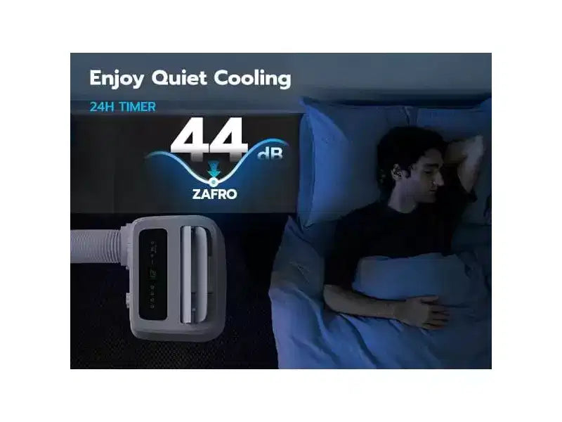 Climatiseurs portables ZAFRO avec WiFi, Ultra-Silencieux 44 dB, Écologique R32, Refroidissement rapide en 30s, Pas de drainage nécessaire