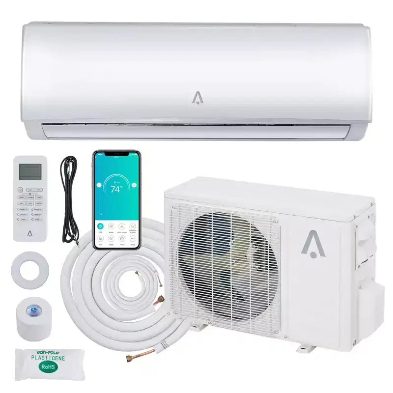 Climatiseurs Split-System 9000 BTU avec Wi-Fi, R454B 19 SEER2 115V Unité AC Split sans Conduit Inverter avec Condenseur Préchargé