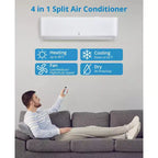 Système de climatisation/chauffage mini-split 9 000 BTU, Climatiseur et chauffage split, 23 SEER2 / 115V, Refroidit des pièces jusqu'à 46 m², Blanc