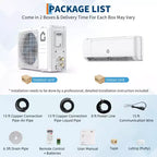 12000 BTU Wifi Mini Split AC, 21 SEER2230V Inverter Ductless Wall AC w/WiFi & Alexa Compatible, Cools Rooms up to 750 Sq.Ft, Energy Efficient Inverter
