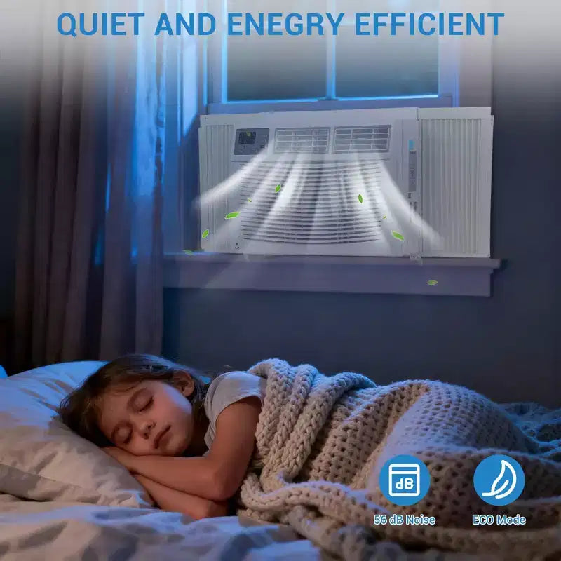 12000 BTU Window Air Conditioner Unit with Remote Control, Cools Rooms Up to 550 Sq ft, 3 Cooling & Fan Speeds Quiet Operation, Easy Install Kit