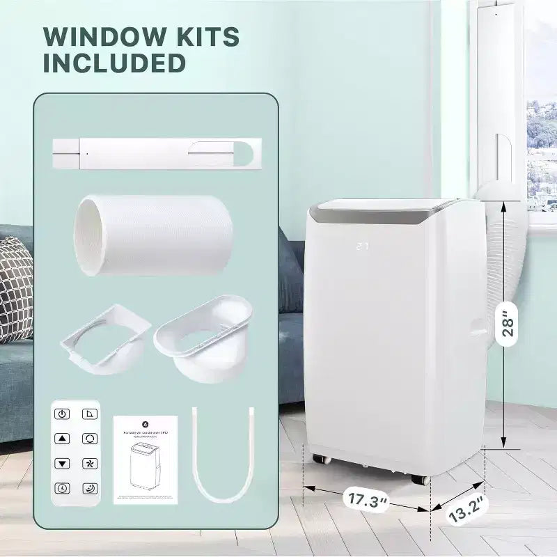 Climatiseur portable 14000 BTU, refroidissement rapide 70 m², climatiseur portable 3-en-1 avec fonctions de refroidissement, déshumidification et ventilation
