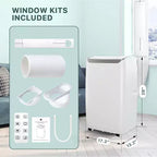Climatiseur portable 14000 BTU, refroidissement rapide 70 m², climatiseur portable 3-en-1 avec fonctions de refroidissement, déshumidification et ventilation