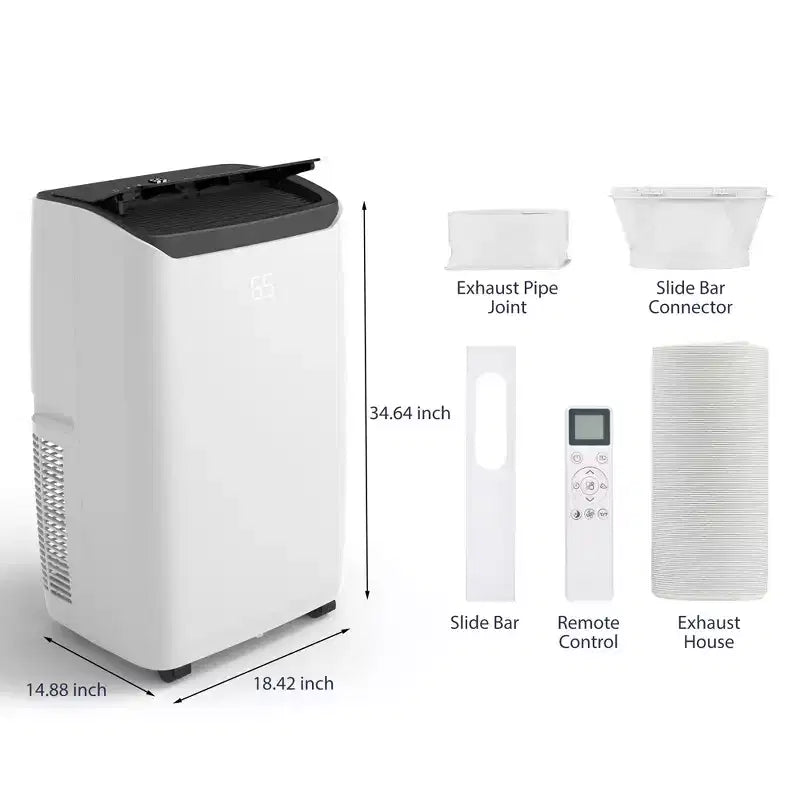 Climatiseur portable 14000 BTU, refroidissement rapide 70 m², climatiseur portable 3-en-1 avec fonctions de refroidissement, déshumidification et ventilation