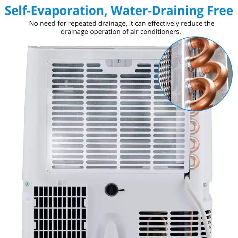 12000 BTU Portable Air Conditioner, 3-In-1 Cooling, Dehumidifier Fan for Rooms Up to 450 Sq. Ft. Digital Display, Remote Control, and Smart Sleep Mode
