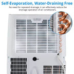 12000 BTU Portable Air Conditioner, 3-In-1 Cooling, Dehumidifier Fan for Rooms Up to 450 Sq. Ft. Digital Display, Remote Control, and Smart Sleep Mode
