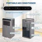 Climatiseur portable 8 000 BTU, unités de climatisation portables 4-en-1 pour pièces avec ventilateur, déshumidificateur, refroidit jusqu'à 32,5 m²