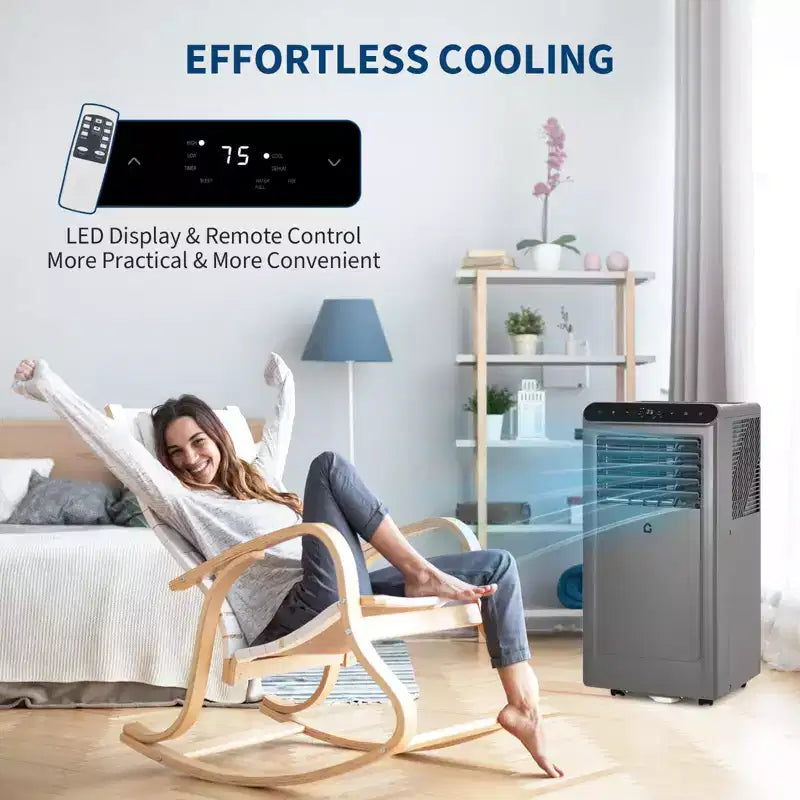 Climatiseur portable 8 000 BTU, unités de climatisation portables 4-en-1 pour pièces avec ventilateur, déshumidificateur, refroidit jusqu'à 32,5 m²