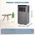 Climatiseur portable 8 000 BTU, unités de climatisation portables 4-en-1 pour pièces avec ventilateur, déshumidificateur, refroidit jusqu'à 32,5 m²