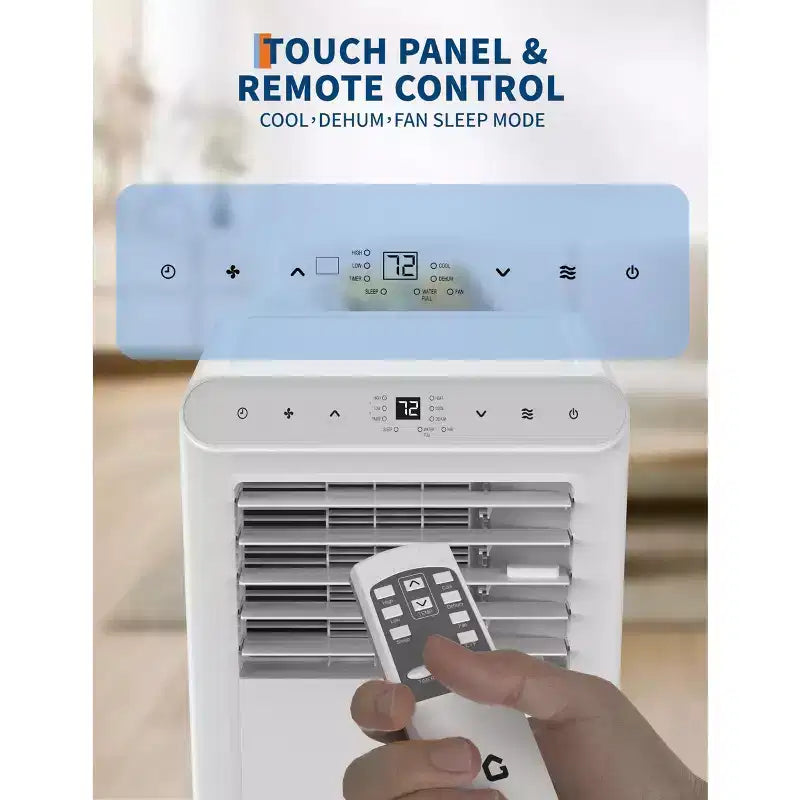 Climatiseur portable 8 000 BTU, unités de climatisation portables 4-en-1 pour pièces avec ventilateur, déshumidificateur, refroidit jusqu'à 32,5 m²
