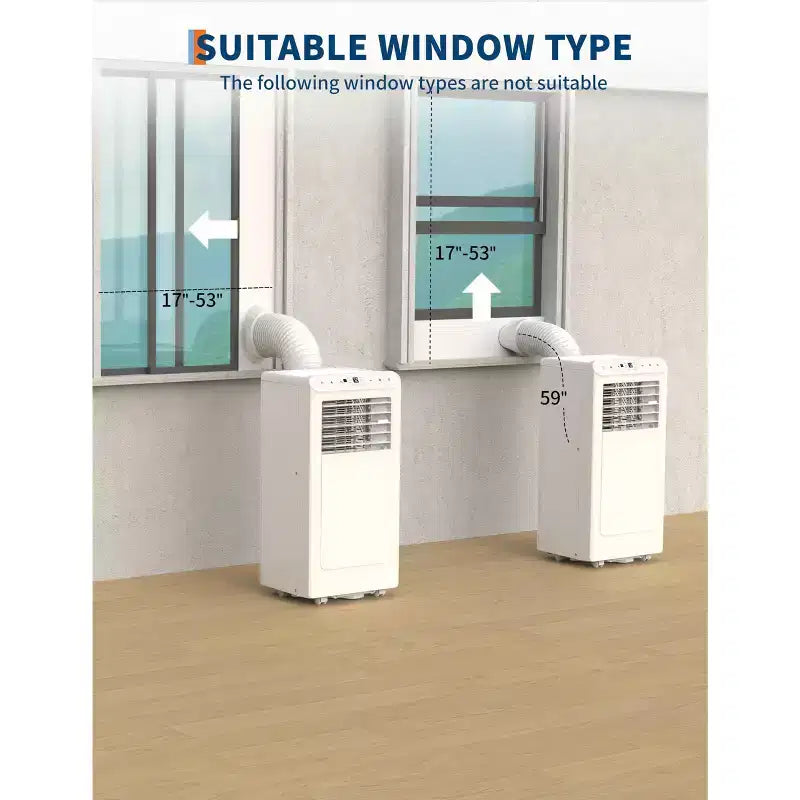 Climatiseur portable 8 000 BTU, unités de climatisation portables 4-en-1 pour pièces avec ventilateur, déshumidificateur, refroidit jusqu'à 32,5 m²
