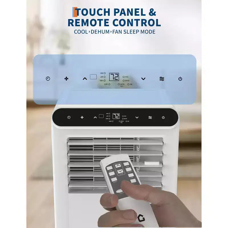 Climatiseur portable 8 000 BTU, unités de climatisation portables 4-en-1 pour pièces avec ventilateur, déshumidificateur, refroidit jusqu'à 32,5 m²