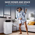 Climatiseur, Climatiseur portable 12000 BTU avec modes déshumidificateur et ventilateur, refroidit une pièce jusqu'à 65 m², Climatiseur mobile