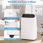 Climatiseurs portables pour pièces jusqu'à 70 m², Climatiseur mobile de 14 000 BTU, Télécommande, Minuteur 24 h, Kit de fenêtre coulissante