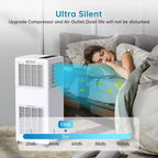 Climatiseur portable 3-en-1 de 8 000 BTU - Refroidit 32,5 m² avec déshumidificateur, ventilateur et mode nuit, minuterie 24h, télécommande