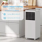 Climatiseur portable 3-en-1 de 8 000 BTU - Refroidit 32,5 m² avec déshumidificateur, ventilateur et mode nuit, minuterie 24h, télécommande