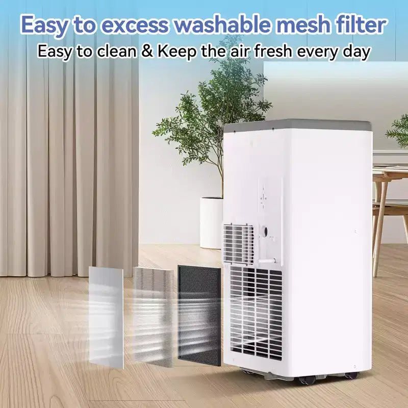 Climatiseur portable 8 000 BTU, unité de climatisation portable pour chambre jusqu'à 32,5 m², refroidissement, déshumidificateur, climatiseur sur pied, minuterie 24h