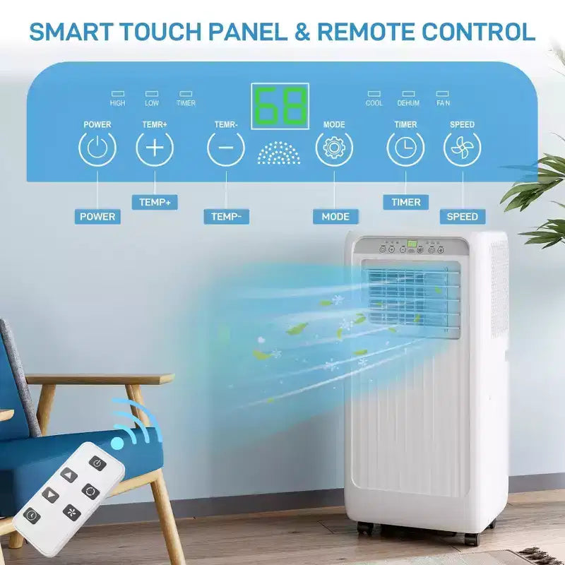Portable Air Conditioner10000 BTU AC Cooling for Room Spaces Up to 450sq.Ft, Quiet 4-IN-1 Portable Ac Unit With Dehumidifier Fan Function, Sleep Mode