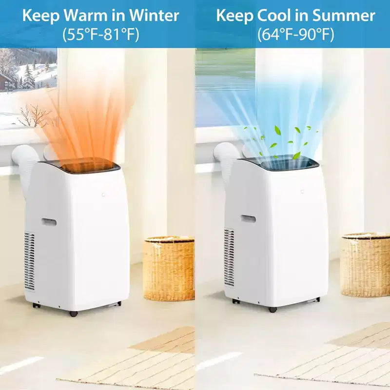 14000 BTUs Inverter Portable Air Conditioner and Heater, Portable AC Unit for Rooms Up to 750 Sq. Ft, with Remote Control Energy-Saving 13.6