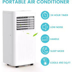 Climatiseurs portables ZAFRO, Climatiseur portable 4 modes avec télécommande/écran LED/minuterie 24h