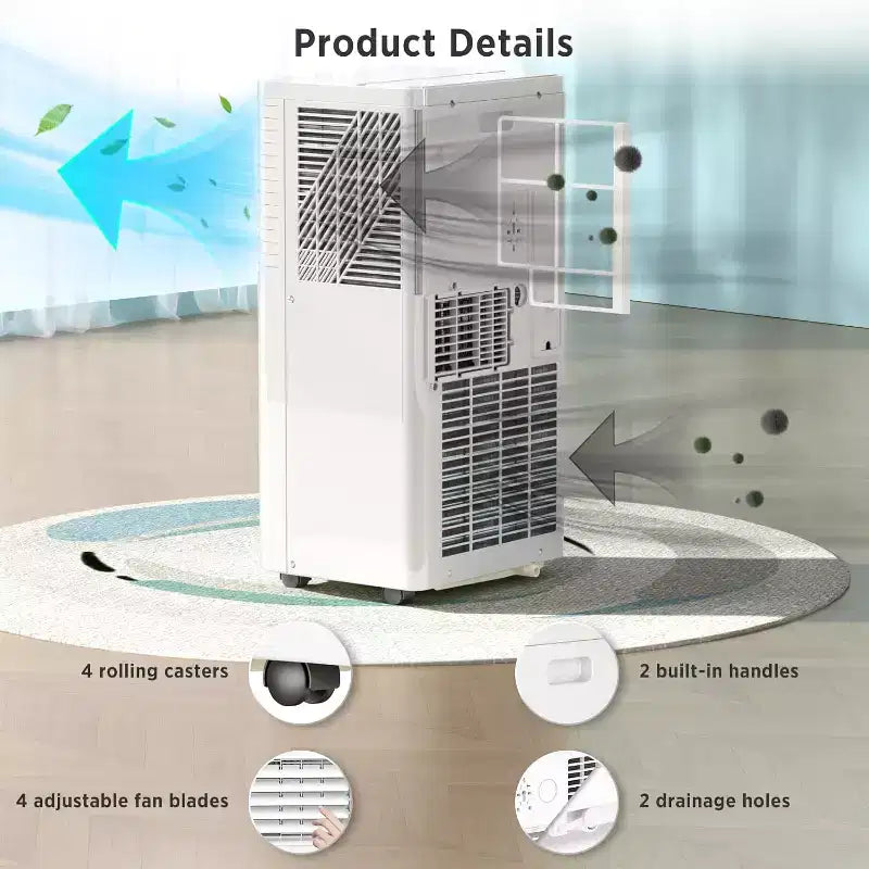 Climatiseurs portables ZAFRO, Climatiseur portable 4 modes avec télécommande/écran LED/minuterie 24h