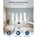 Climatiseur TROPOW, unité 3-en-1 de 8000 BTU avec mode ventilateur, télécommande et conception sans évacuation, climatiseur portable pour pièce.