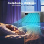 Climatiseur de fenêtre intelligent 8000 BTU - Climatiseur compatible Wi-Fi pour pièces de 32,5 m², Refroidissement silencieux 51 dB 11 EER avec contrôle par application, affichage numérique et télécommande