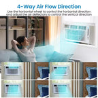 Climatiseur de fenêtre intelligent 8000 BTU - Climatiseur compatible Wi-Fi pour pièces de 32,5 m², Refroidissement silencieux 51 dB 11 EER avec contrôle par application, affichage numérique et télécommande