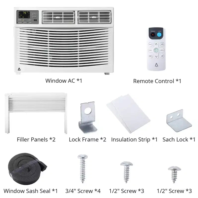 Climatiseur de fenêtre intelligent 8000 BTU - Climatiseur compatible Wi-Fi pour pièces de 32,5 m², Refroidissement silencieux 51 dB 11 EER avec contrôle par application, affichage numérique et télécommande