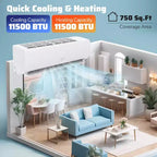 Climatiseur et Chauffage Mini Split connecté Wi-Fi Costway 11500/11500/17000/23000 BTU, compatible Alexa