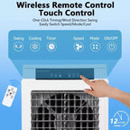 Refroidisseur de marais 3000 CFM, refroidisseur d'air par évaporation avec télécommande et minuterie de 12 heures, 4 blocs de glace, 3 modes et vitesses de vent pour utilisation intérieure et extérieure, 10,3 gallons