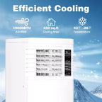 Climatiseur portable 8000 BTU avec télécommande – Unité 3-en-1 pour chambre, pièce, garage, camping-car – Comprend minuterie, affichage et kit de fenêtre – Blanc