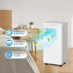 Climatiseur portatif de 8 000 BTU pour une pièce jusqu'à 32,5 m², unité de climatisation portative avec télécommande, mode veille, kit de fenêtre inclus