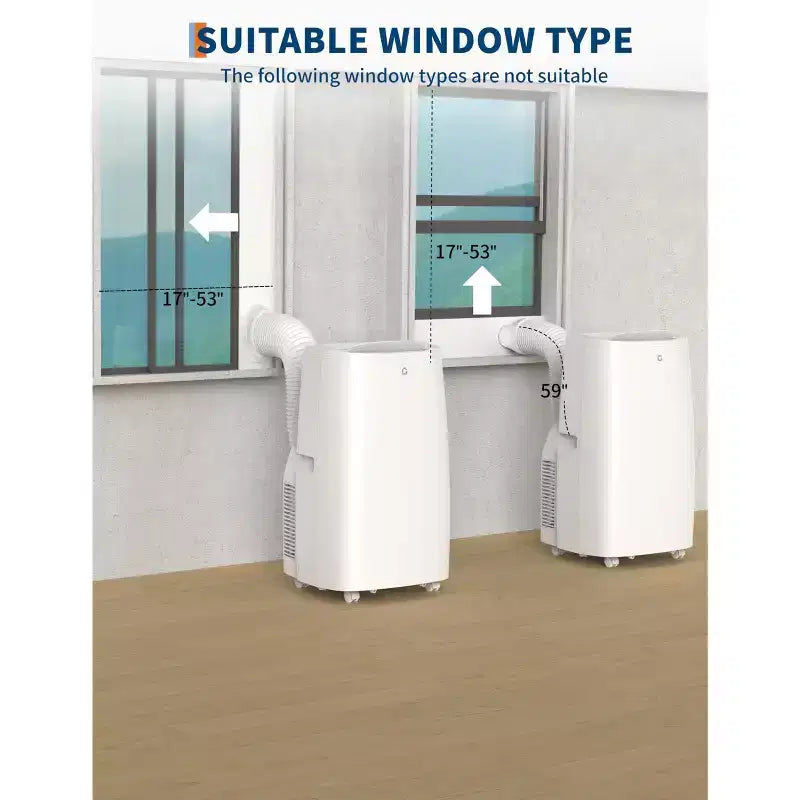 Climatiseur portable 3-en-1 14 000 BTU, unités de climatisation portables pour chambres avec déshumidificateur et ventilateur, climatiseur de pièce rafraîchissant jusqu'à 70 m²